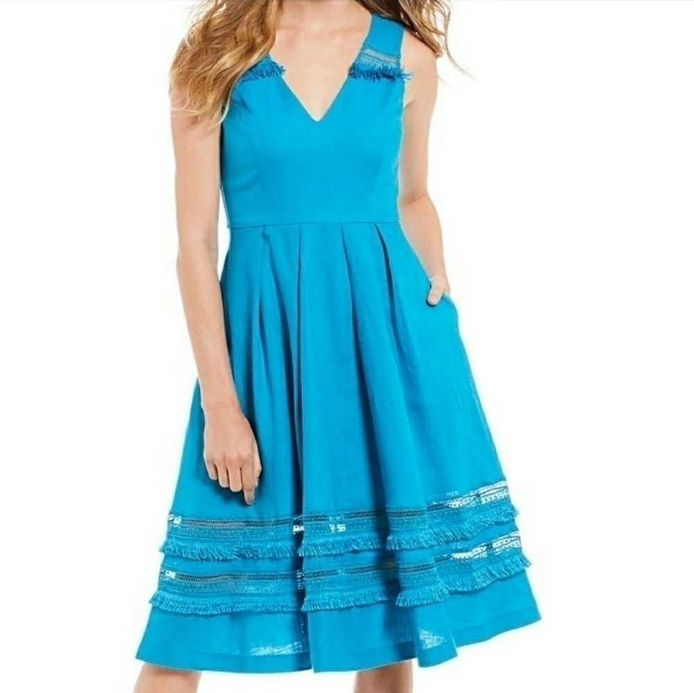 Belle Badgley Mischka linen dress